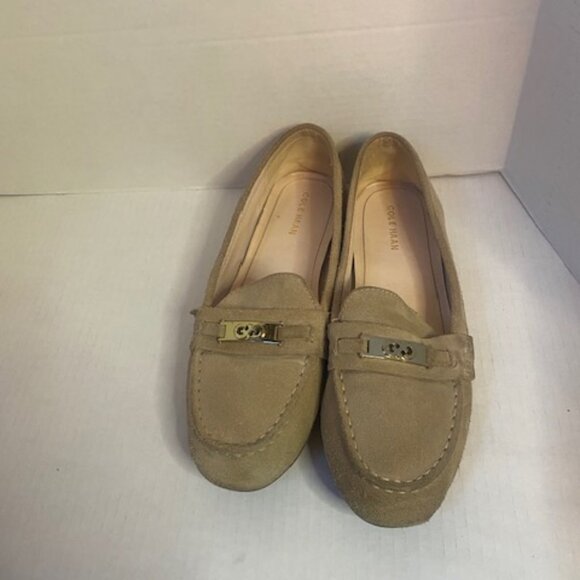 Cole Haan Beige Suede Leather Slip On Loafer Shoes Women, size 8.5B - Picture 2 of 8